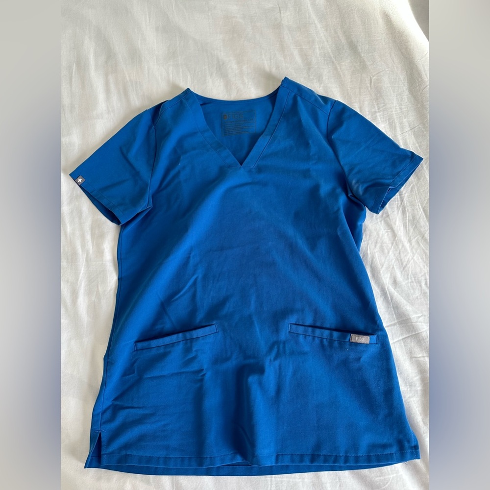 Figs 3 Pocket Royal Blue Scrub Top
